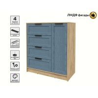 Тумба Тренд КТ-Т90 (Дуб золотой ЛДСП/ Дуб лазурный ЛМДФ) Ш900 В1020 Г451